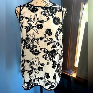 Mario Serrani Italy Black and White Floral Top